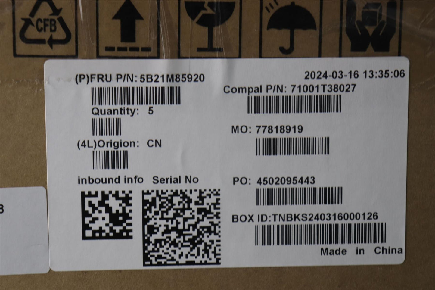 Lenovo C83DB WIN R5HPTHS 16G O FIR RM 5B21M85920