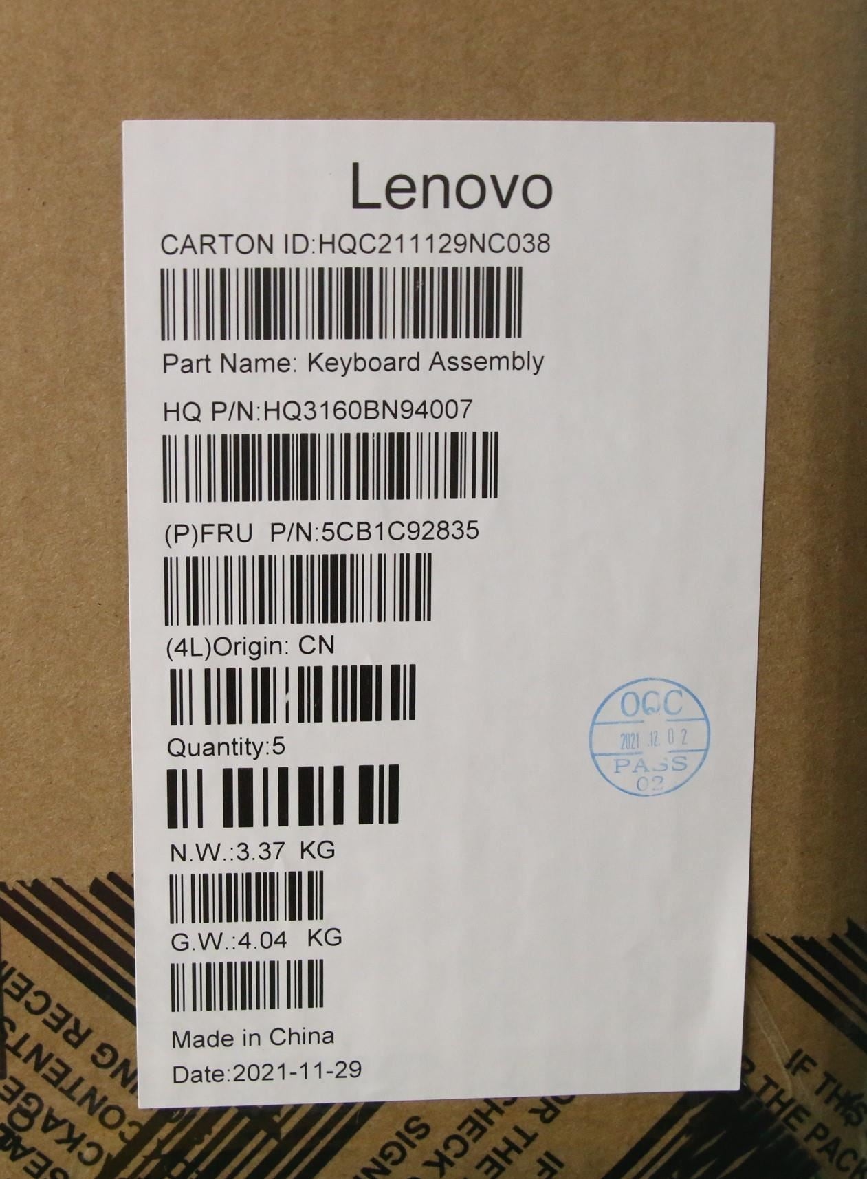 Lenovo IdeaPad 3 14M836 Palmrest Touchpad Cover Keyboard French Blue 5CB1C92835