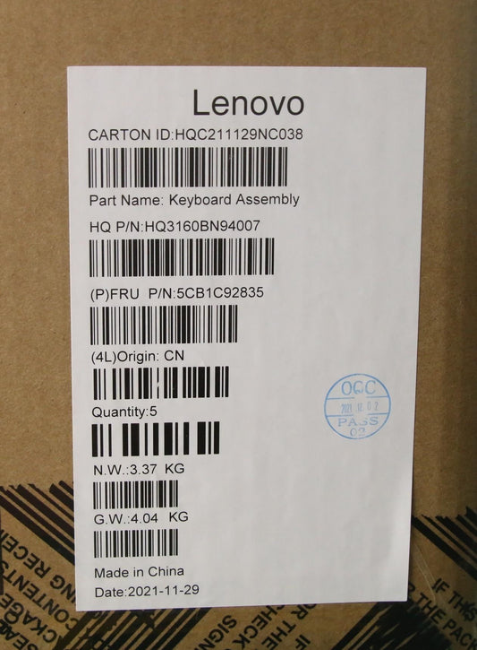 Lenovo IdeaPad 3 14M836 Palmrest Touchpad Cover Keyboard French Blue 5CB1C92835