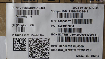 Lenovo IdeaPad 5 14IRL8 Motherboard Mainboard UMA INTELI513500H 16G 5B21L16434