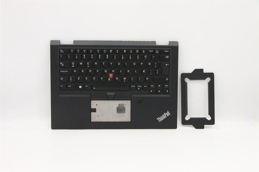 Lenovo Yoga X390 Keyboard Palmrest Top Cover Icelandic Black Backlit 02HL690