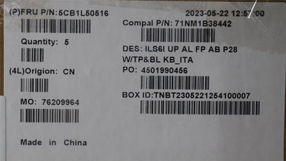 Lenovo UpCase_ITA C82XF FP AB BL ALDF 5CB1L50516