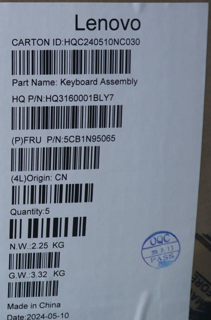 Lenovo Upper Case ASM ITA H 83DS FP LG 5CB1N95065