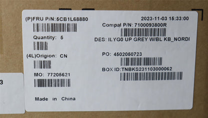 Lenovo Upper Case ASM_NORDIC C 82Y4 BLWH 5CB1L68880