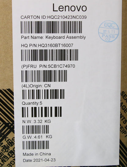 Lenovo IdeaPad 5 16ACH6 Palmrest Cover Touchpad Keyboard US Grey 5CB1C74970