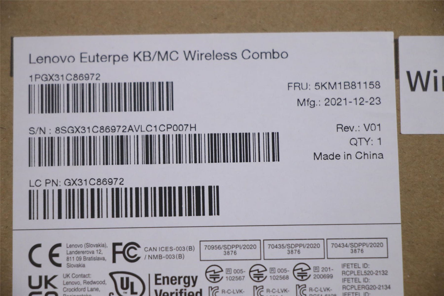 Lenovo KYB_MOUSE G-Tech Euterpe G/B US_EU 5KM1B81158