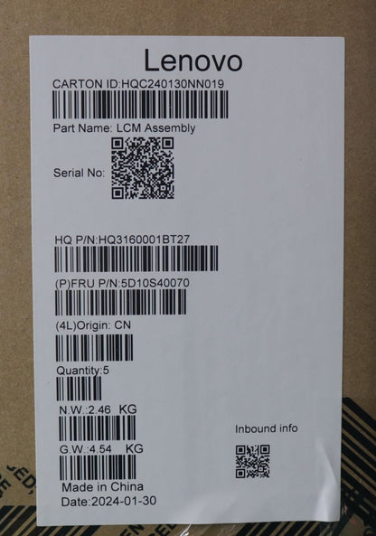 Lenovo LCD MODULE H 83DR GL300N FHD CB 5D10S40070