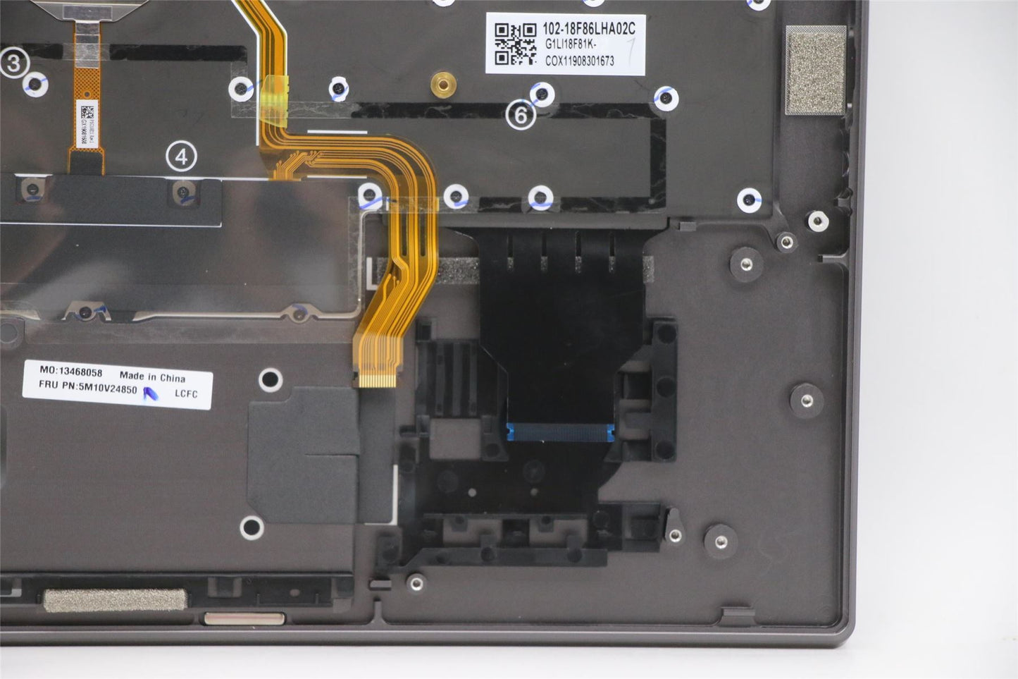 Lenovo Yoga X1 4th Keyboard Palmrest Top Cover German Grey Backlit 5M10V24850