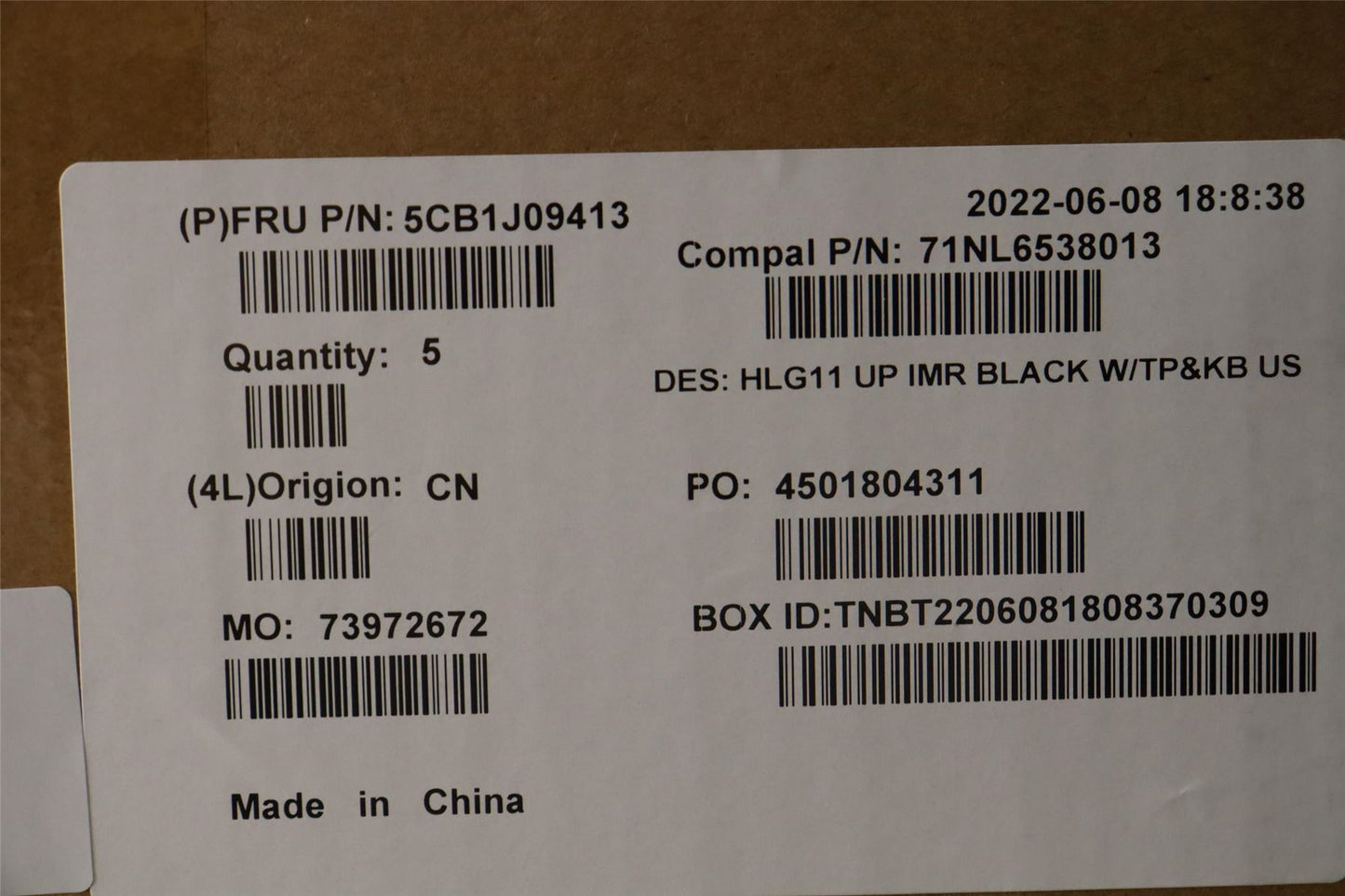 Lenovo IdeaPad 3 16IAH7 Palmrest Cover Touchpad Keyboard US Black 5CB1J09413