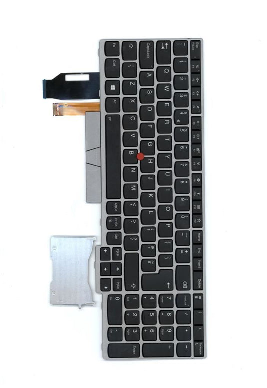 Lenovo ThinkPad E580 E590 Keyboard UK Silver Backlit 01YN768