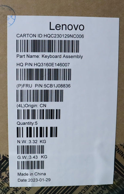 Lenovo Pro 5 Pro 16ARH7 Keyboard Palmrest Top Cover Slovenian Grey 5CB1J08836