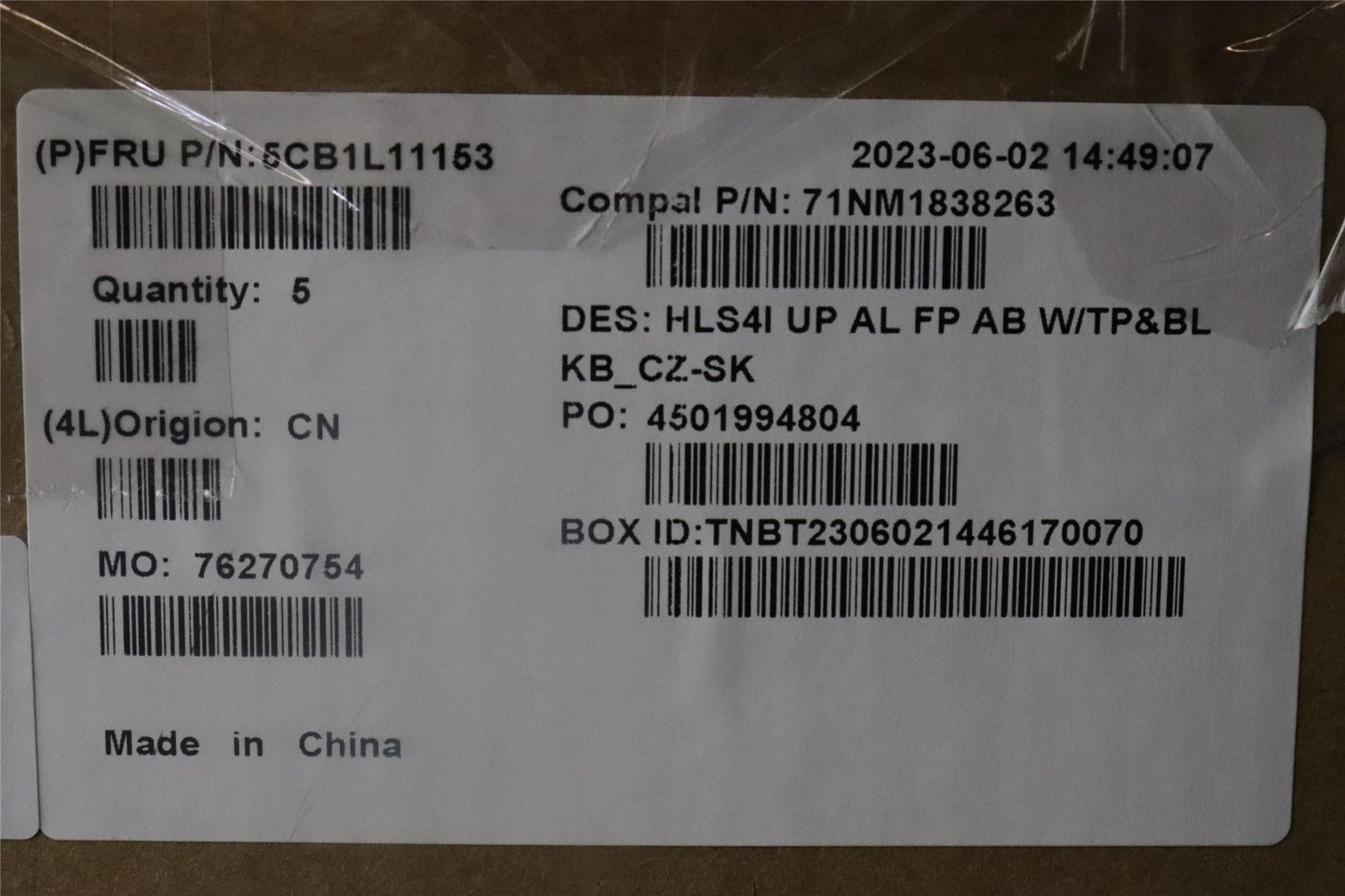 Lenovo IdeaPad 5 14ABR8 Palmrest Cover Touchpad Keyboard Abyss Blue 5CB1L11153