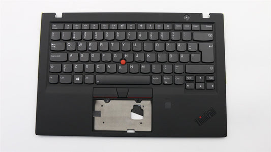 Lenovo Carbon X1 6th Keyboard Palmrest Top Cover Swedish Finnish Black 01YR558