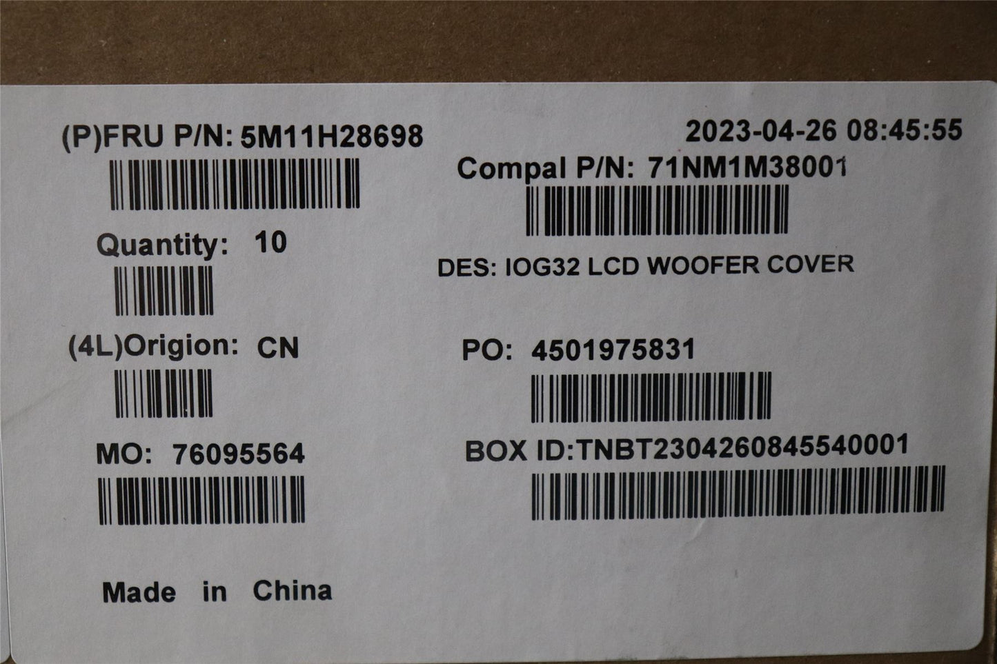 Lenovo Yoga9 LCD_WOOFER_COVER ASSY 5M11H28698