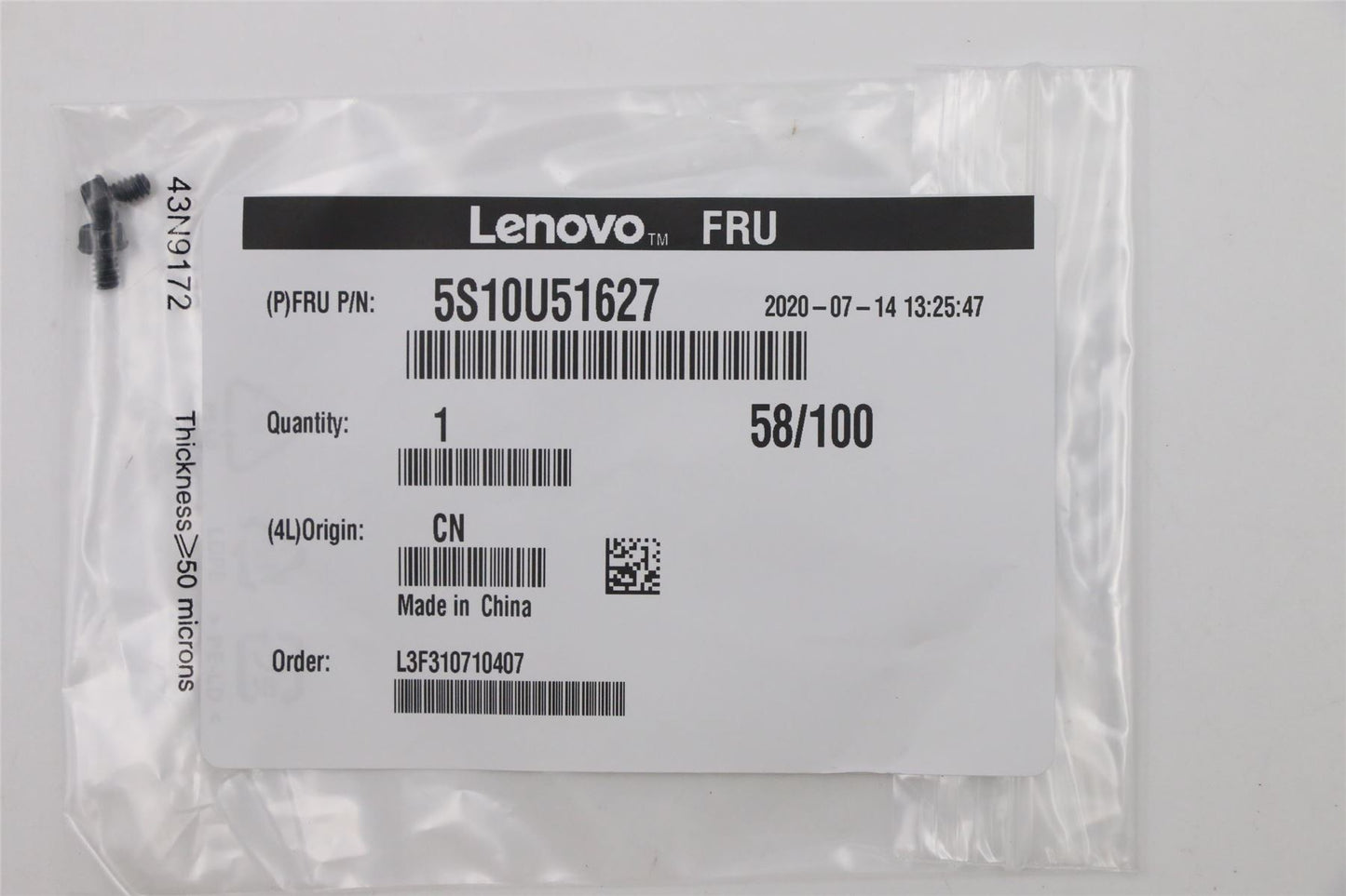 Lenovo 5S10U51627 SCREW #6-32xL8,Hexhead,Black