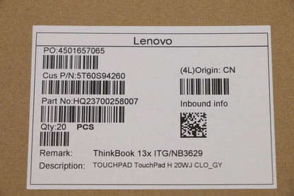 Lenovo H 20WJ CLO_GY Touchpad Board 5T60S94260