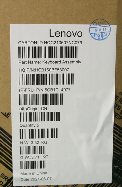 Lenovo IdeaPad 7 13ACN05 Keyboard Palmrest Top Cover Arabic Silver 5CB1C14977
