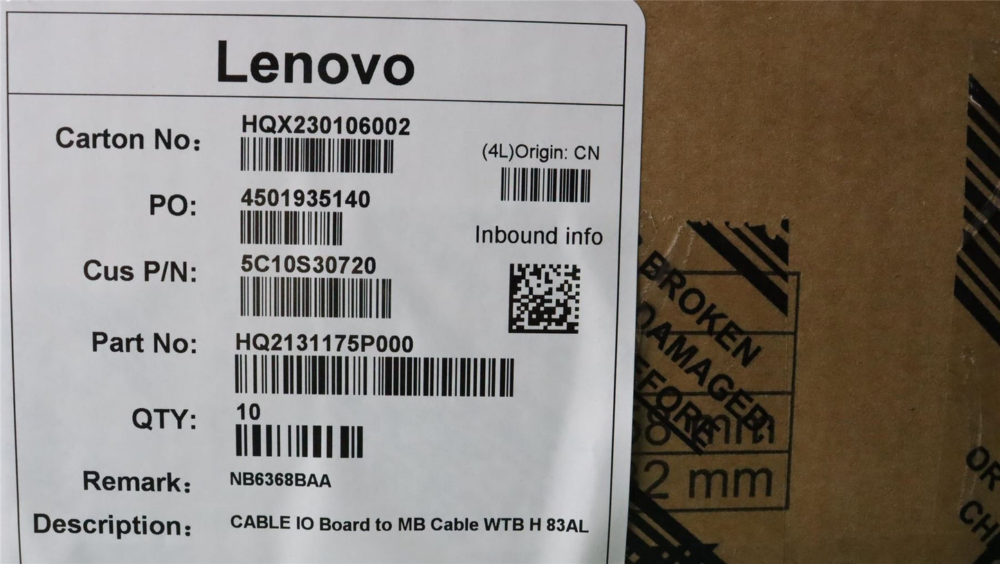 Lenovo IO Board to MB Cable WTB H 83AL 5C10S30720