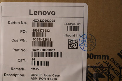 Lenovo Upper Case ASM_POR H 82T6 UK STGY 5CB1H82612