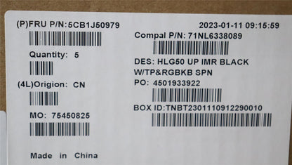 Lenovo UpperCase ASM_SPA C82SBRGB BLA 5CB1J50979