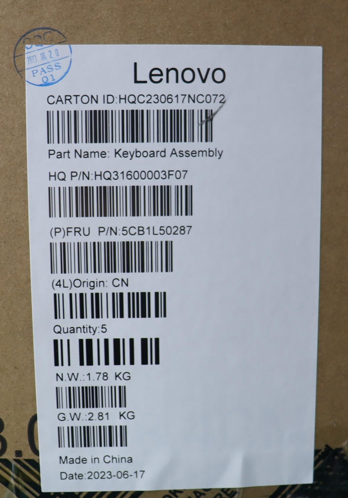 Lenovo Yoga 7 14ARP8 Palmrest Cover Touchpad Keyboard Spanish 5CB1L50287