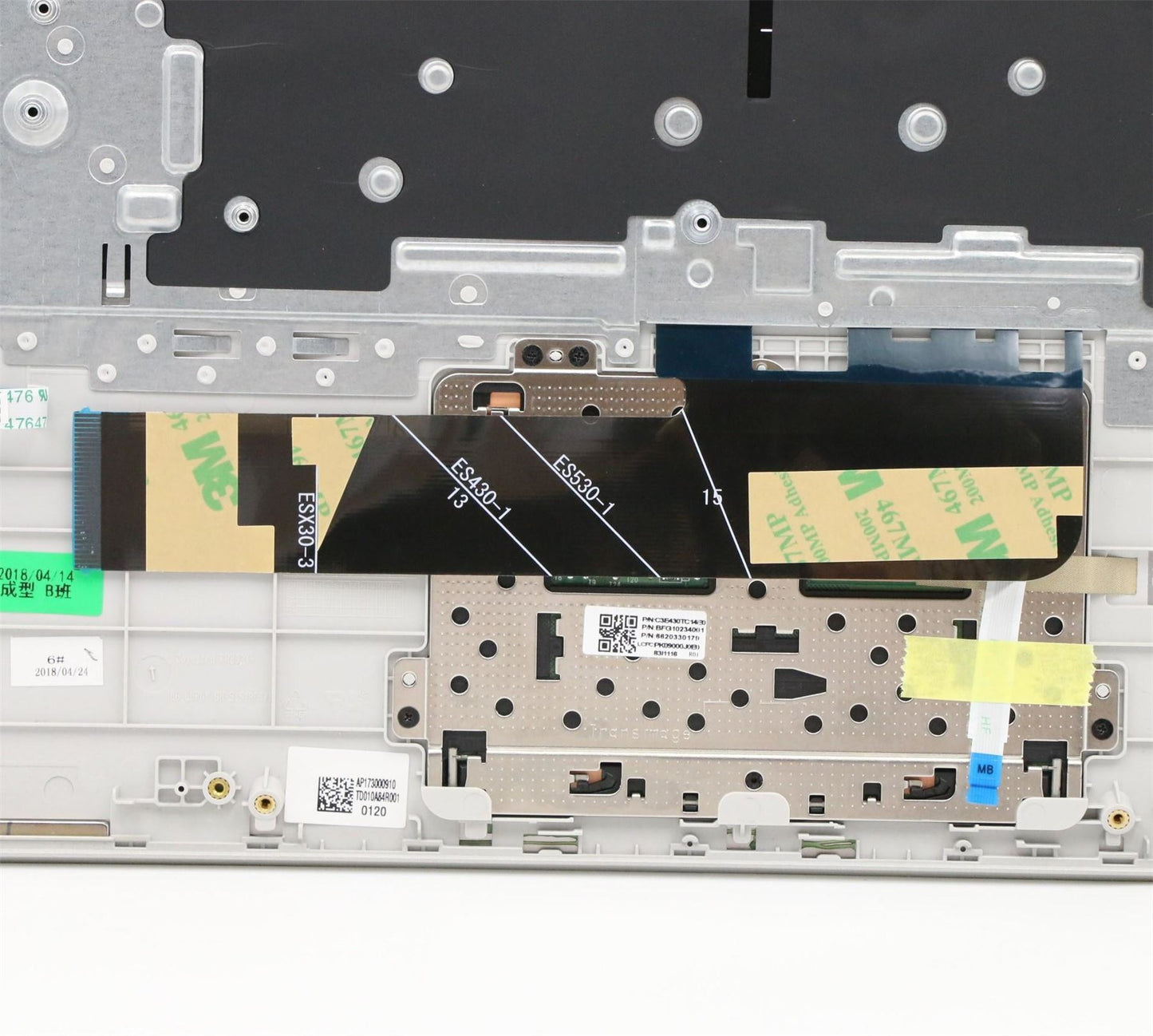 Lenovo Yoga 530-14IKB Keyboard Palmrest Top Cover Italian Platinum 5CB0R08545