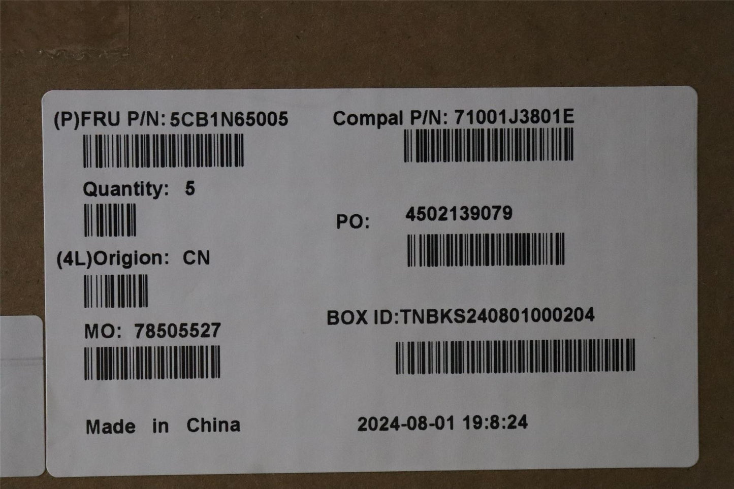 Lenovo UpperCase_EURO ENG C 83G1 CG FP BL 5CB1N65005