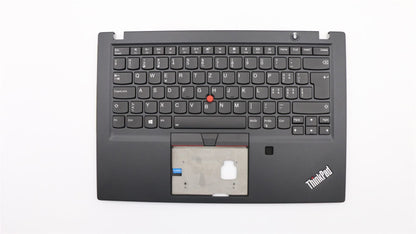 Lenovo ThinkPad T490s Keyboard Palmrest Top Cover Swiss Black Backlit 02HM302