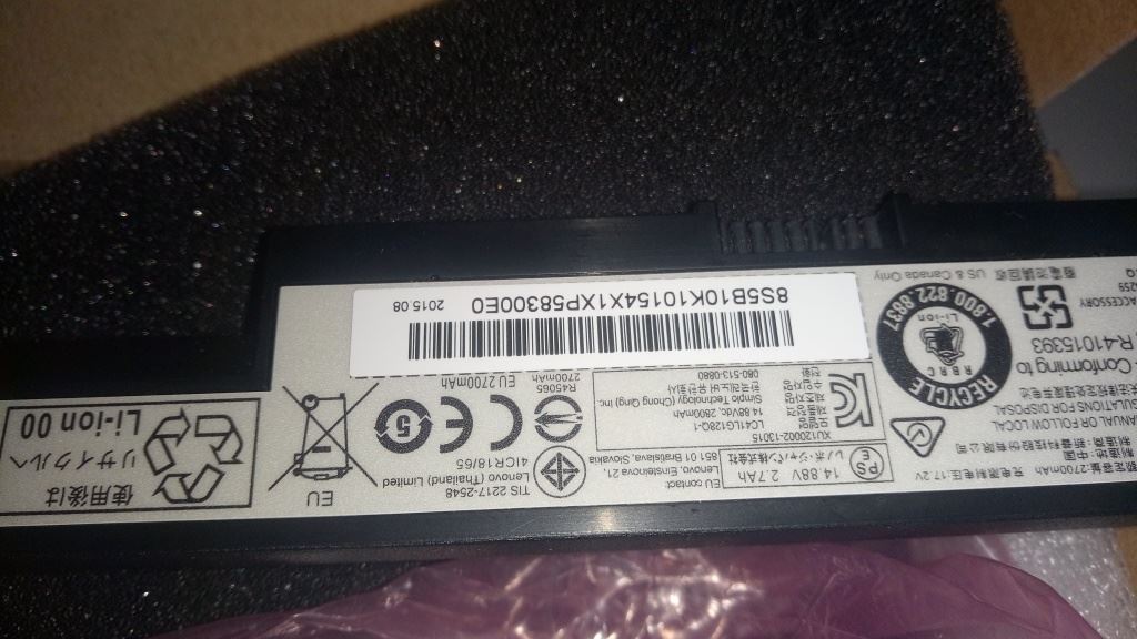 Lenovo Bx0 SP/L L12M4E55 14.88V 41Wh 4cell GB 5B10K10154