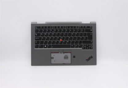 Lenovo Yoga X1 5th Keyboard Palmrest Top Cover UK Grey Backlit 5M10Z37208