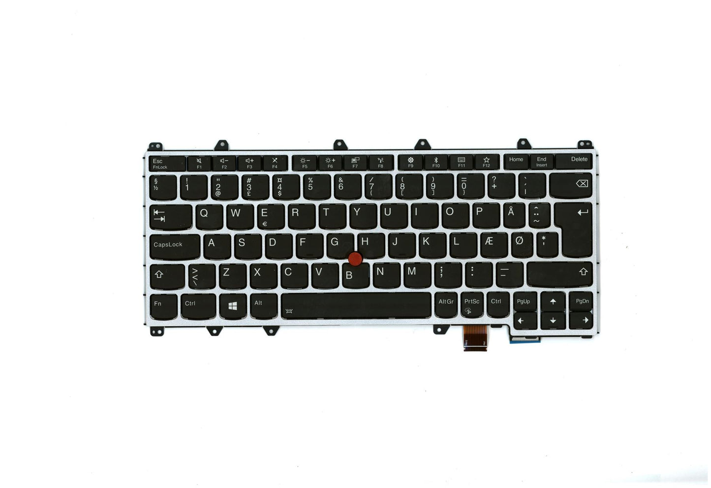 Lenovo Yoga X380 Keyboard Danish Silver Backlit 01HX109