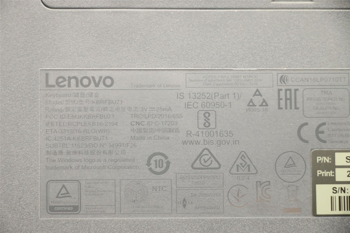 Lenovo IdeaCentre A540-27ICB 5-27IMB05 Wireless Keyboard Mouse Silver 5KM0U87472