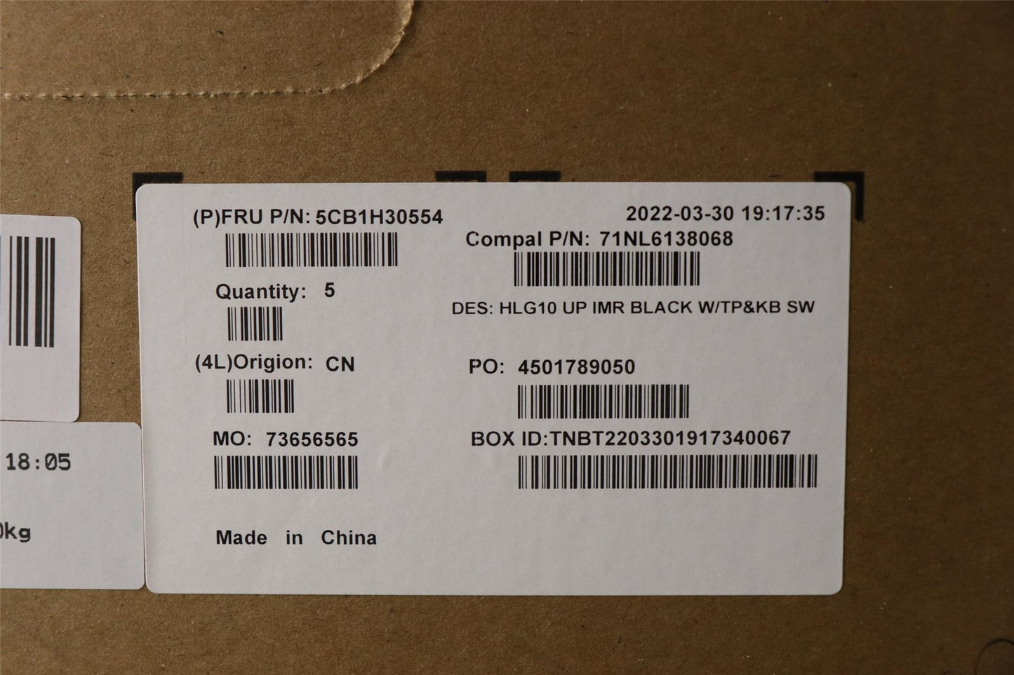 Lenovo IdeaPad 3 15IAH7 Palmrest Cover Touchpad Keyboard Black 5CB1H30554