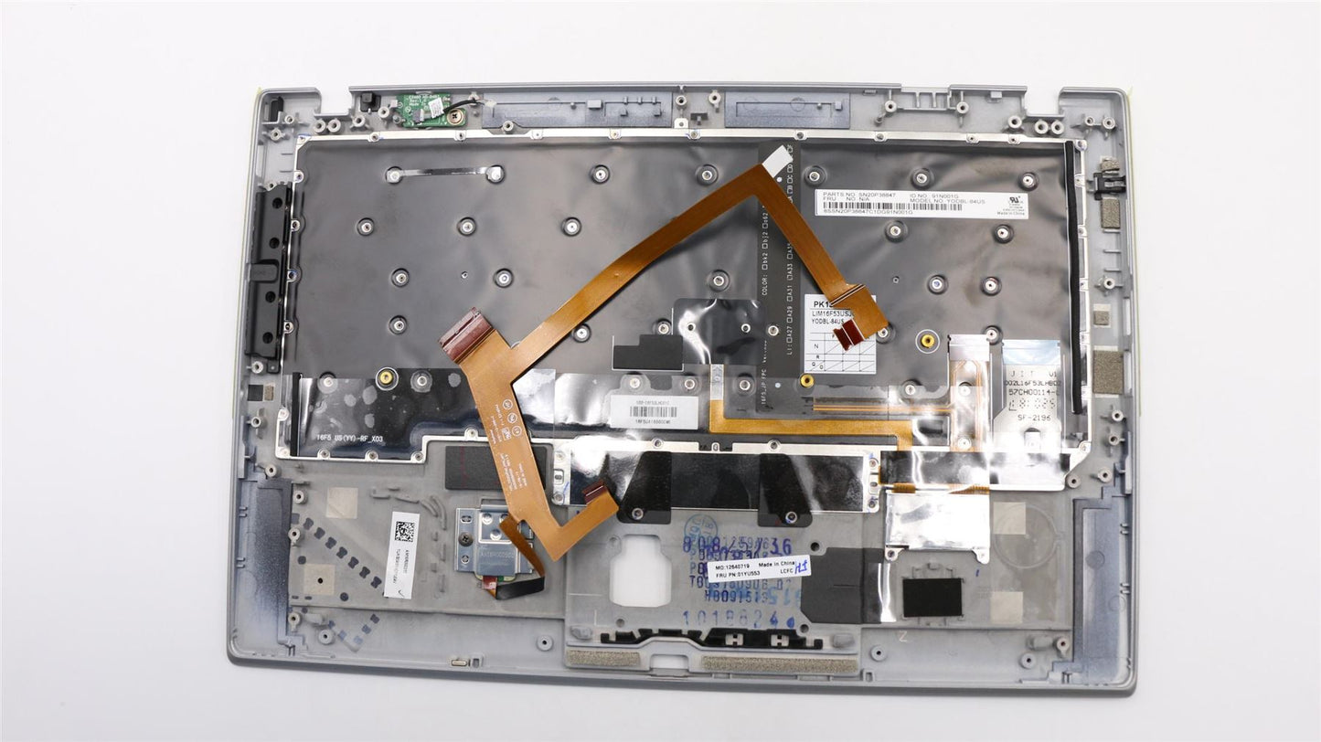 Lenovo Carbon X1 6th Keyboard Palmrest Top Cover US Silver 02HL894