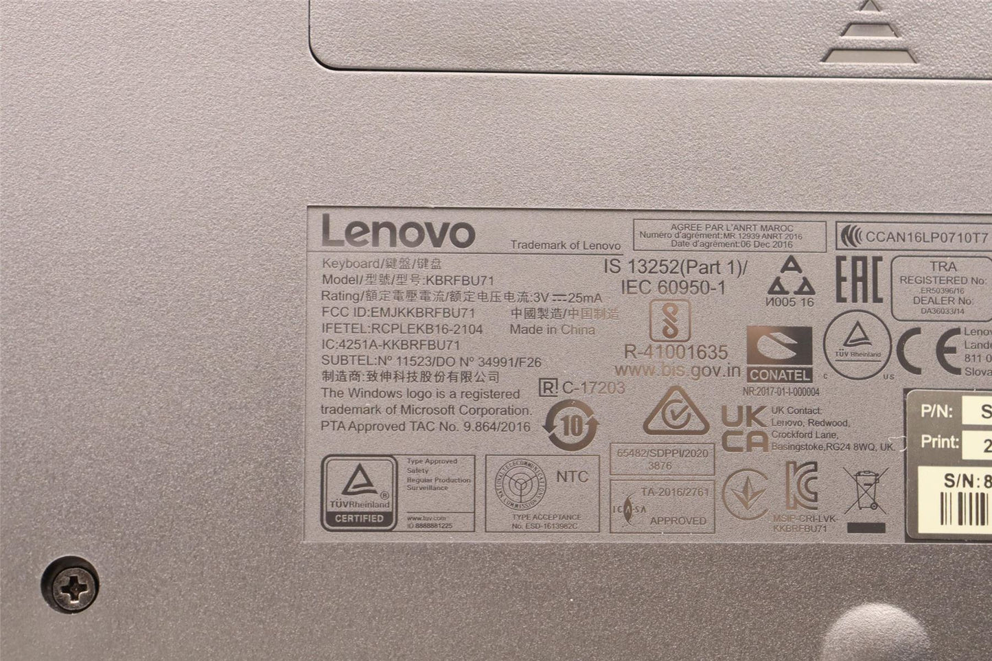 Lenovo WL KM Calliope BK BEL ENG 5KM0U87639