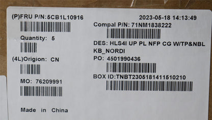 Lenovo UpCase_NORDIC C82XD NFP CG NBL PL 5CB1L10916