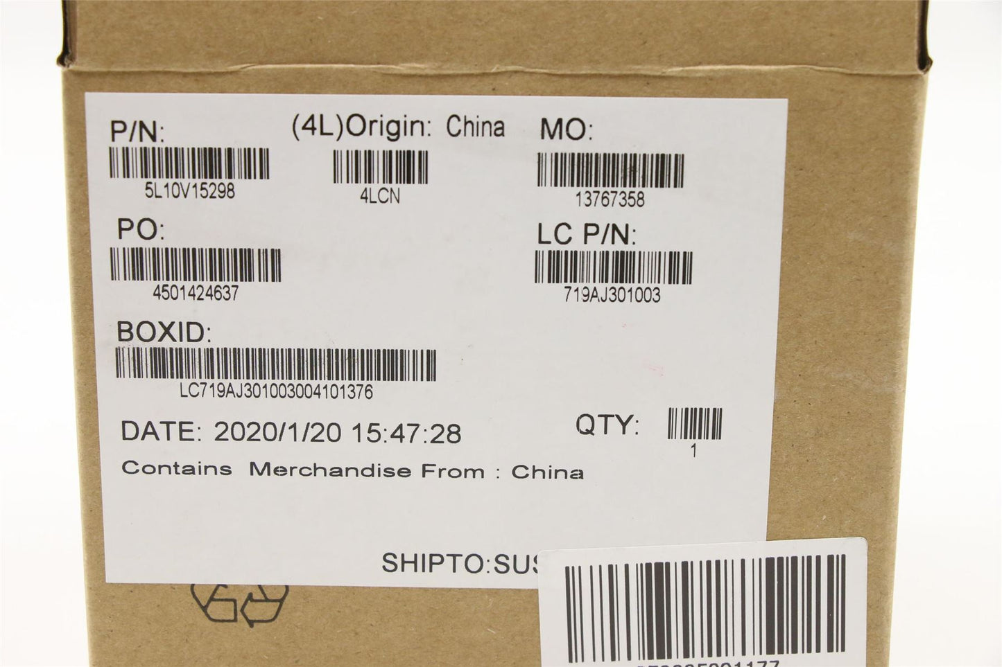 Lenovo 5L10V15298 Muldflap FRU SYSTEM Label KIT BK