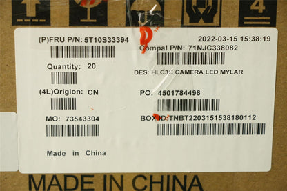 Lenovo TAPE MYLAR C 82UD camera 5T10S33394