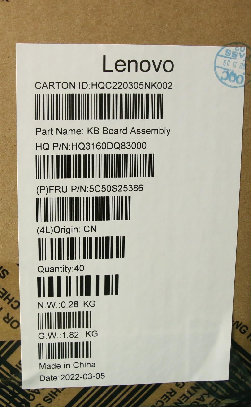 Lenovo USB Board H 21CX_ET_w/mylar 5C50S25386