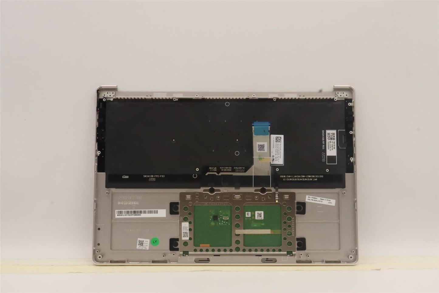 Lenovo Yoga 9 14IAP7 Palmrest Cover Touchpad Keyboard Belgian Silver 5CB1J10172