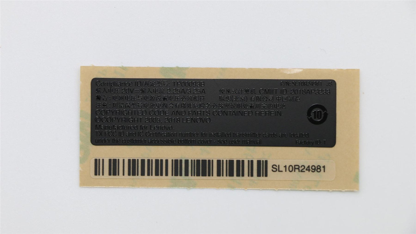 Lenovo 02DL858 LABEL Finn AMD Label FRU Kit LIPC