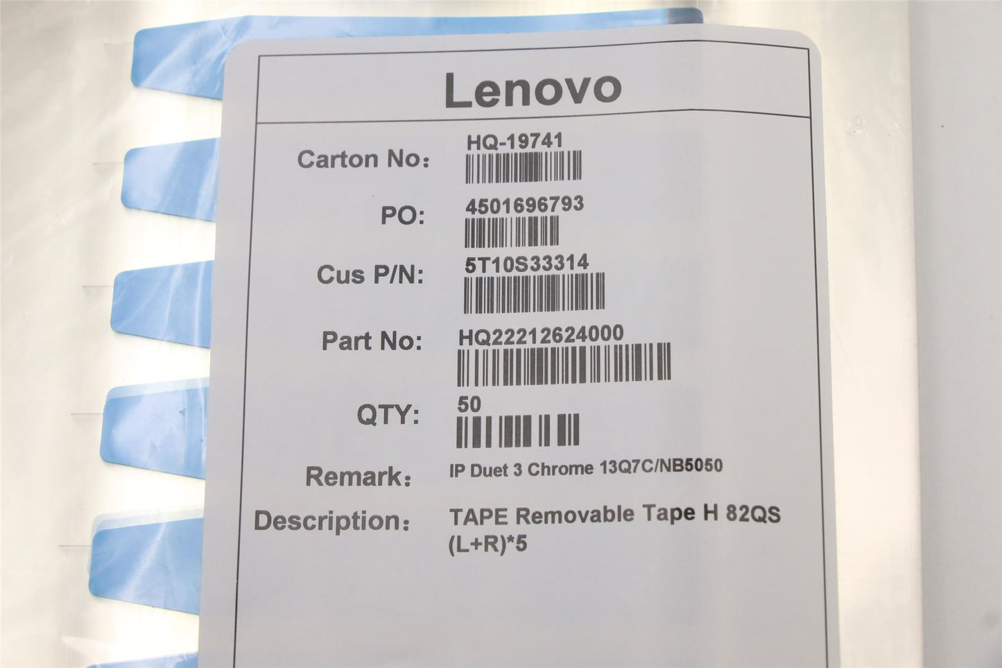 Lenovo 5T10S33314 TAPE Removable Tape H 82QS (L+R)*5