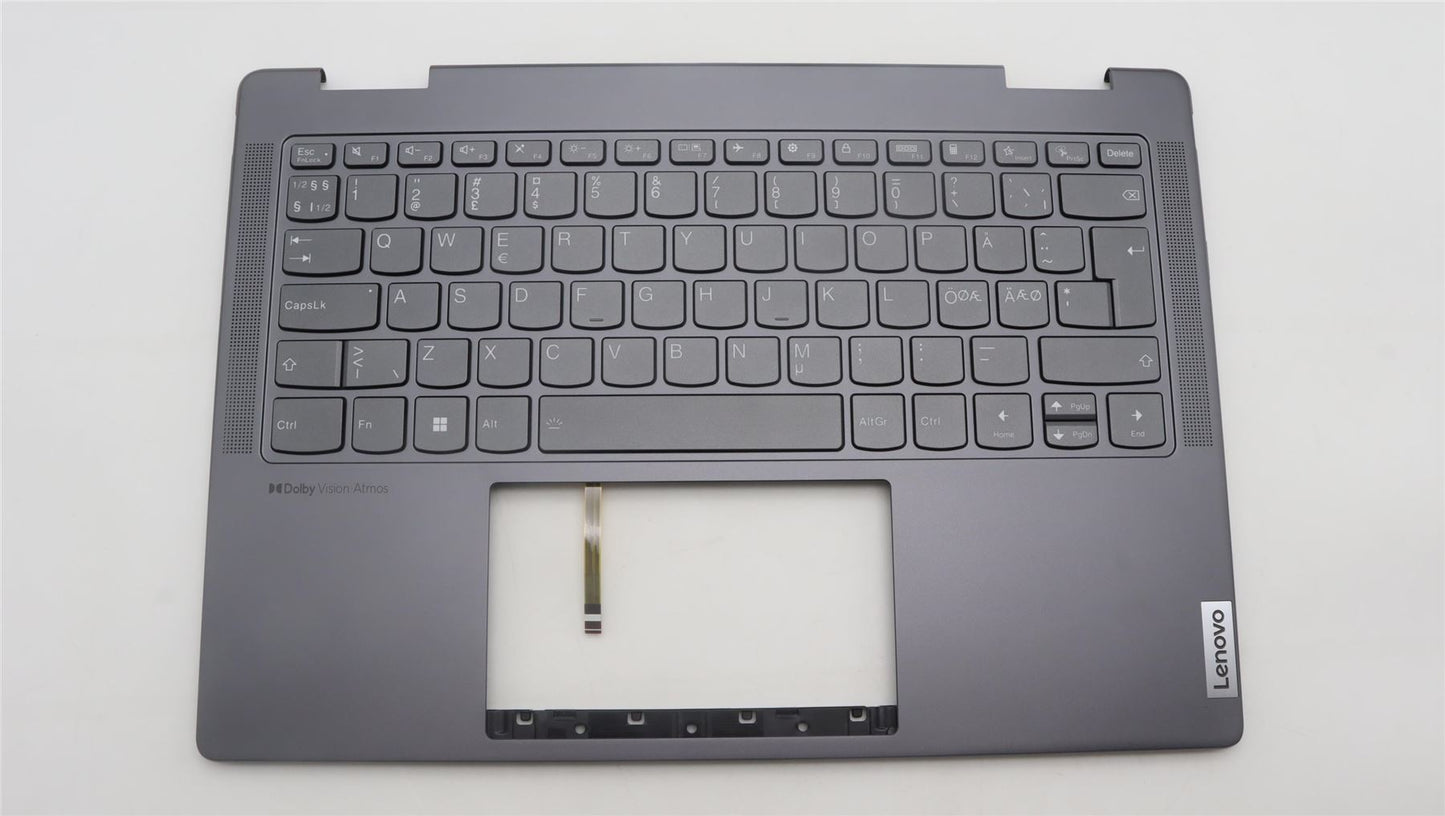 Lenovo Yoga 7 14ARP8 Keyboard Palmrest Top Cover Nordic Black 5CB1L48259