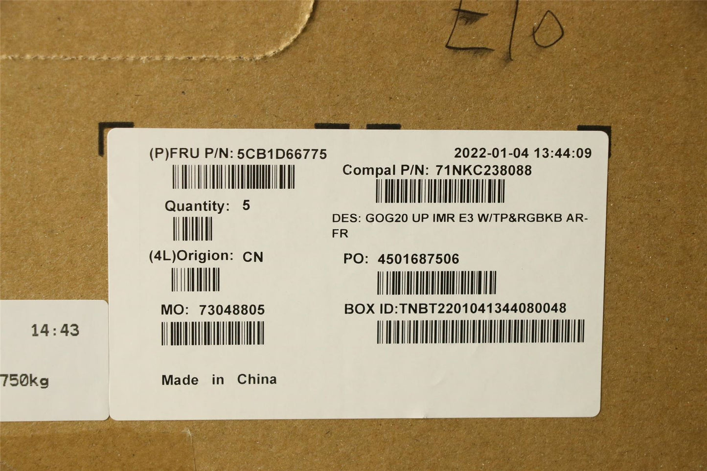 Lenovo IdeaPad 3 15ACH6 Palmrest Cover Touchpad Keyboard Black 5CB1D66775