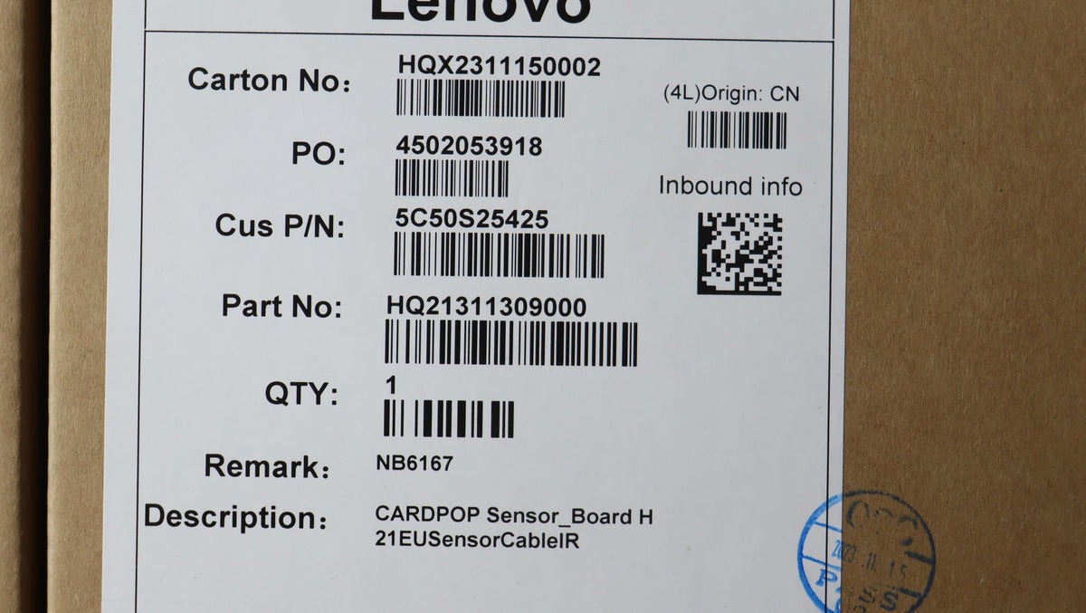 Lenovo CARDPOP Sensor_Board H 21EUSensorCableIR Sensor Board 5C50S25425