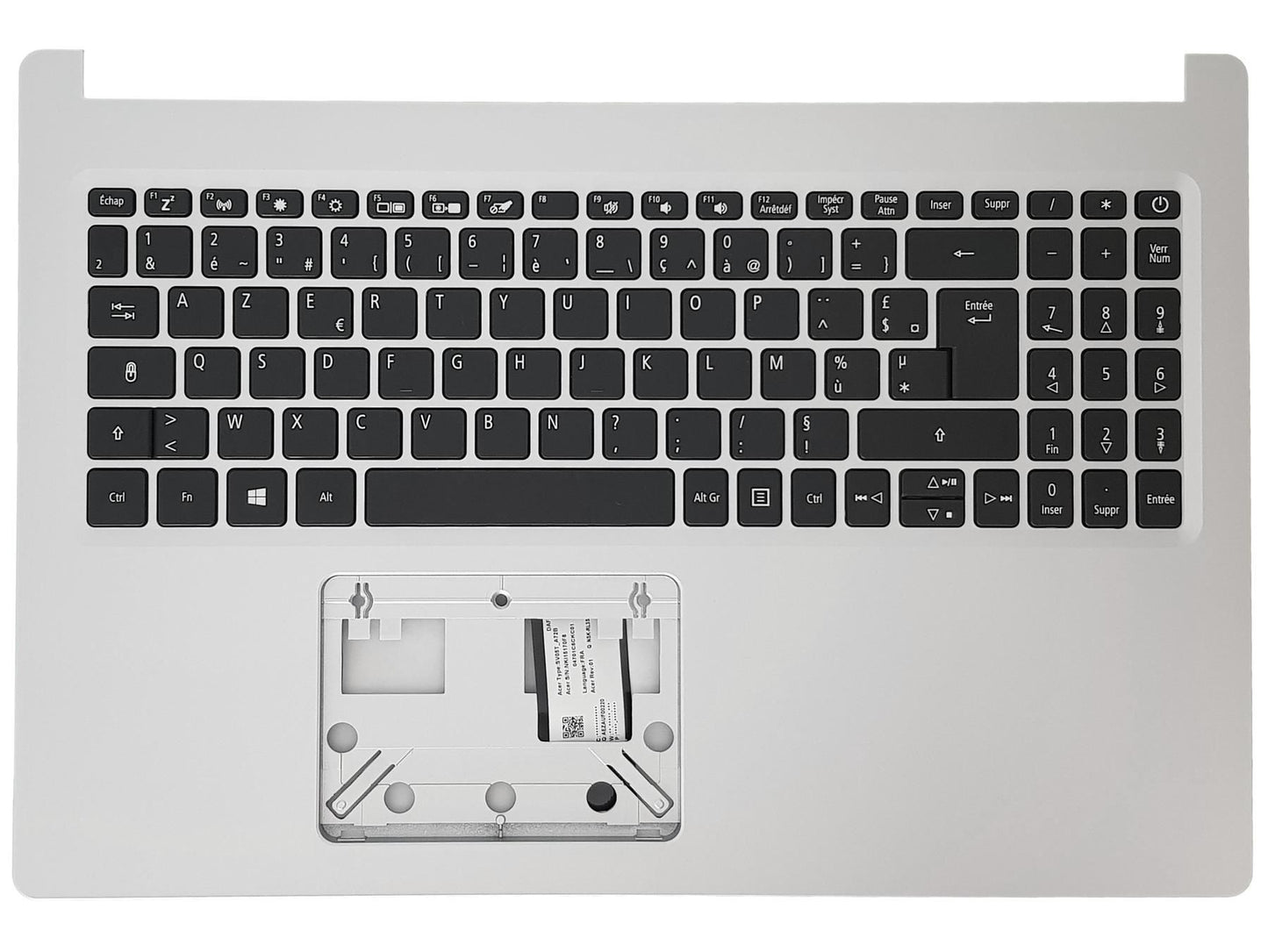 Acer Aspire A515-54 A515-54G Palmrest Cover Keyboard French Silver 6B.HDEN7.020