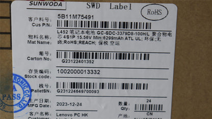 Lenovo BATTERY 4cell99.9Wh 15.56V L23D4PC3 SD/A 5B11M75491