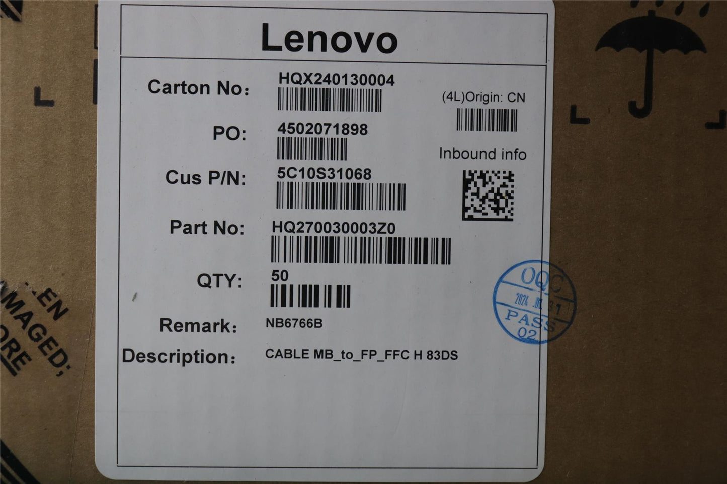 Lenovo MB_to_FP_FFC H 83DS 5C10S31068