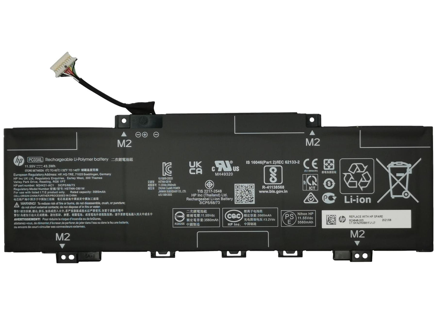 Genuine HP Pavilion 13-BE Battery Power Supply 43Wh M24648-005