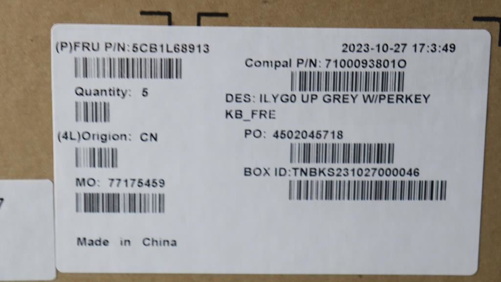 Lenovo Upper Case ASM_FRA C 82Y4 RGB 5CB1L68913